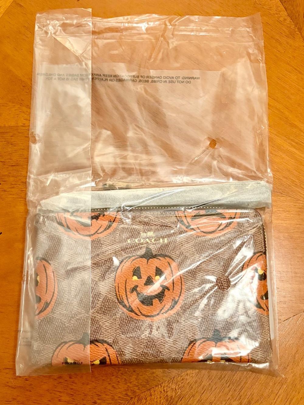 ๐ COACH HALLOWEEN Pumpkin Wristlet - NWT - Picture 8 of 8